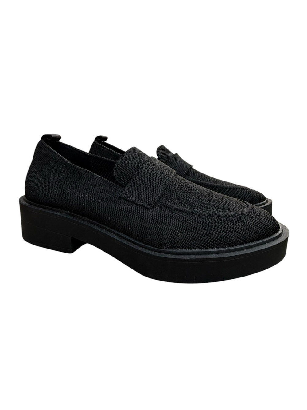 Steven New York Brynn Black Knit Chunky Platform Loafers Size 9.5